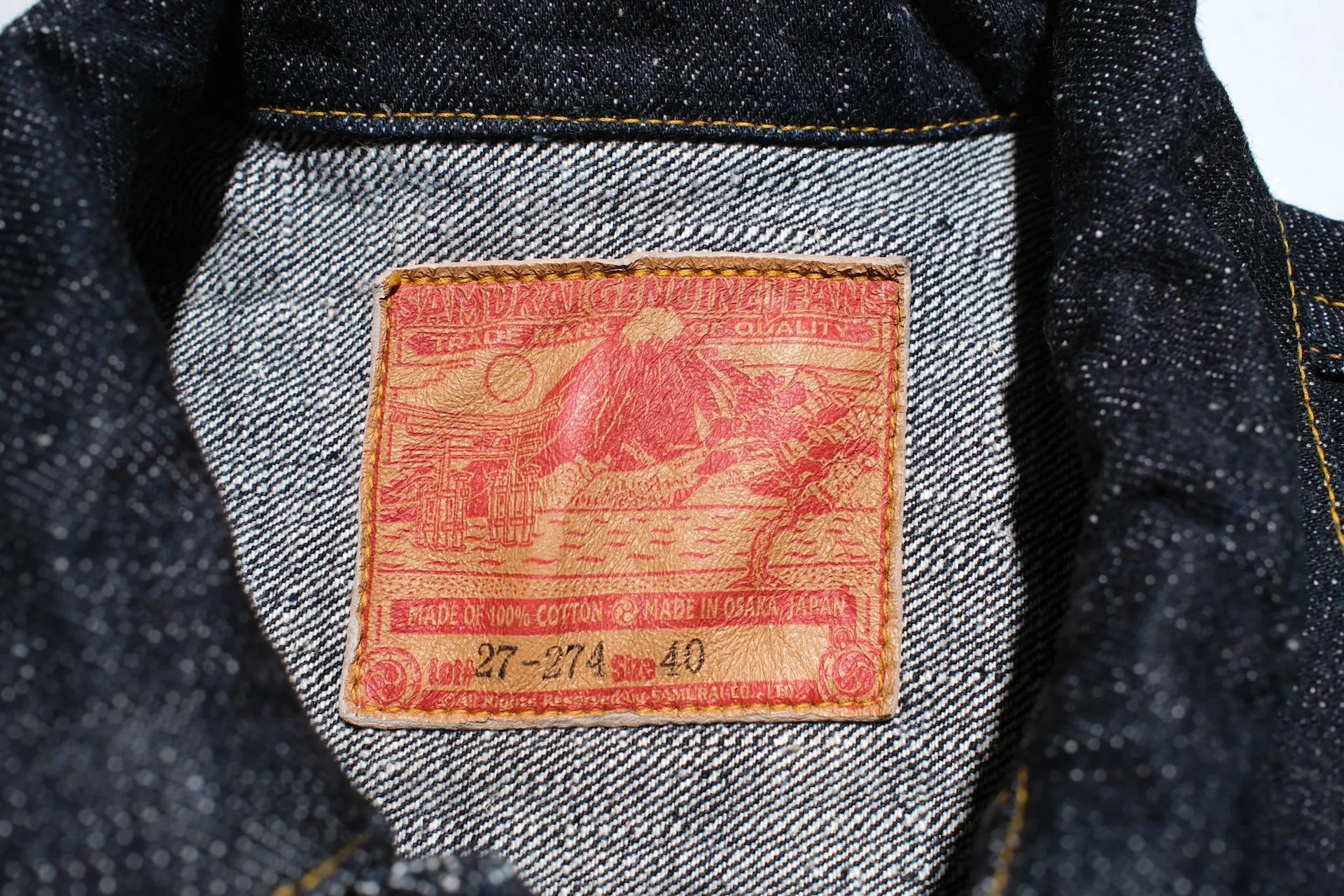 Samurai 17oz Indigo Dyed "Zero " T-Back Type 1 Denim Jacket