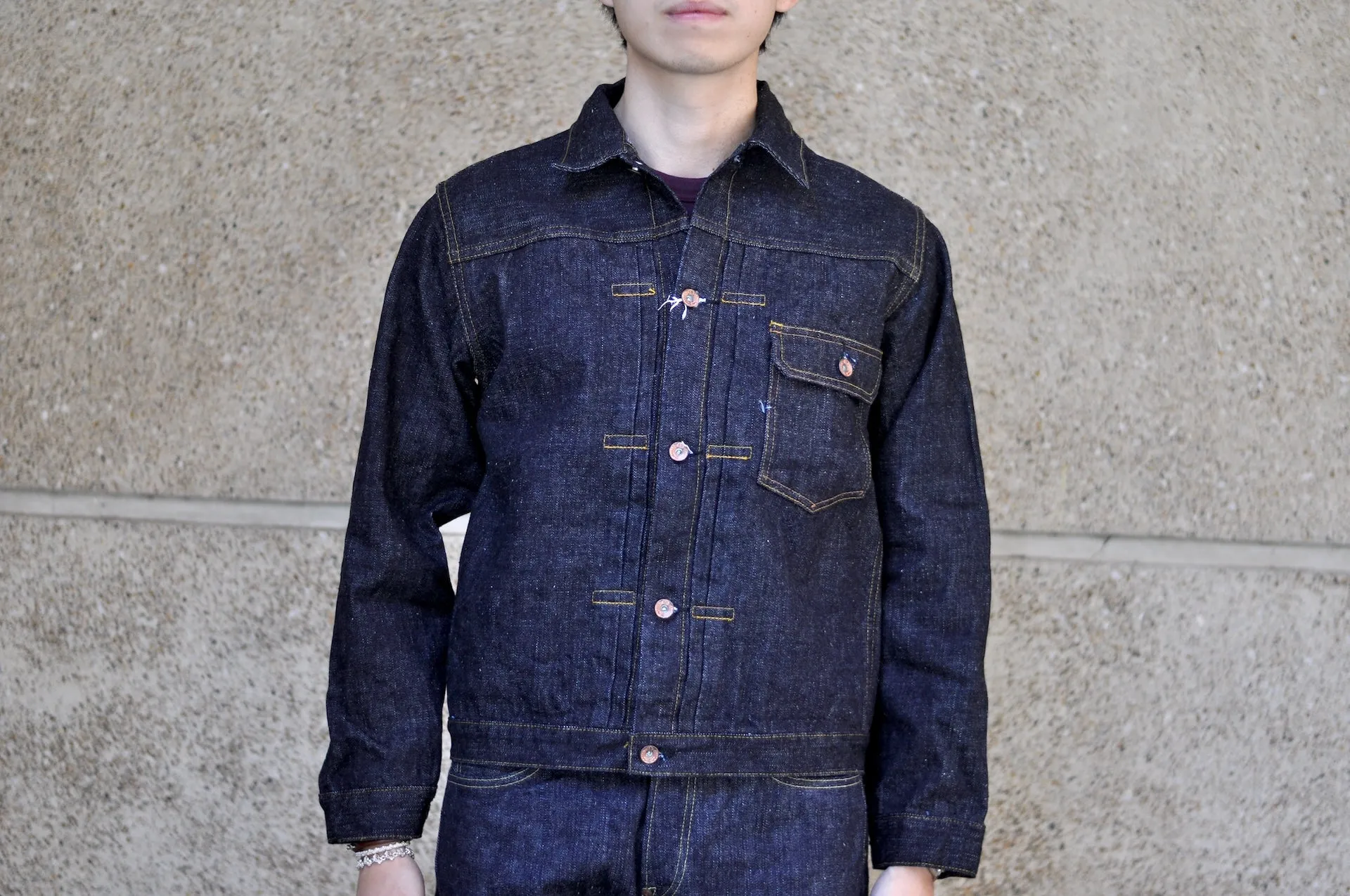 Samurai 17oz Indigo Dyed "Zero " T-Back Type 1 Denim Jacket