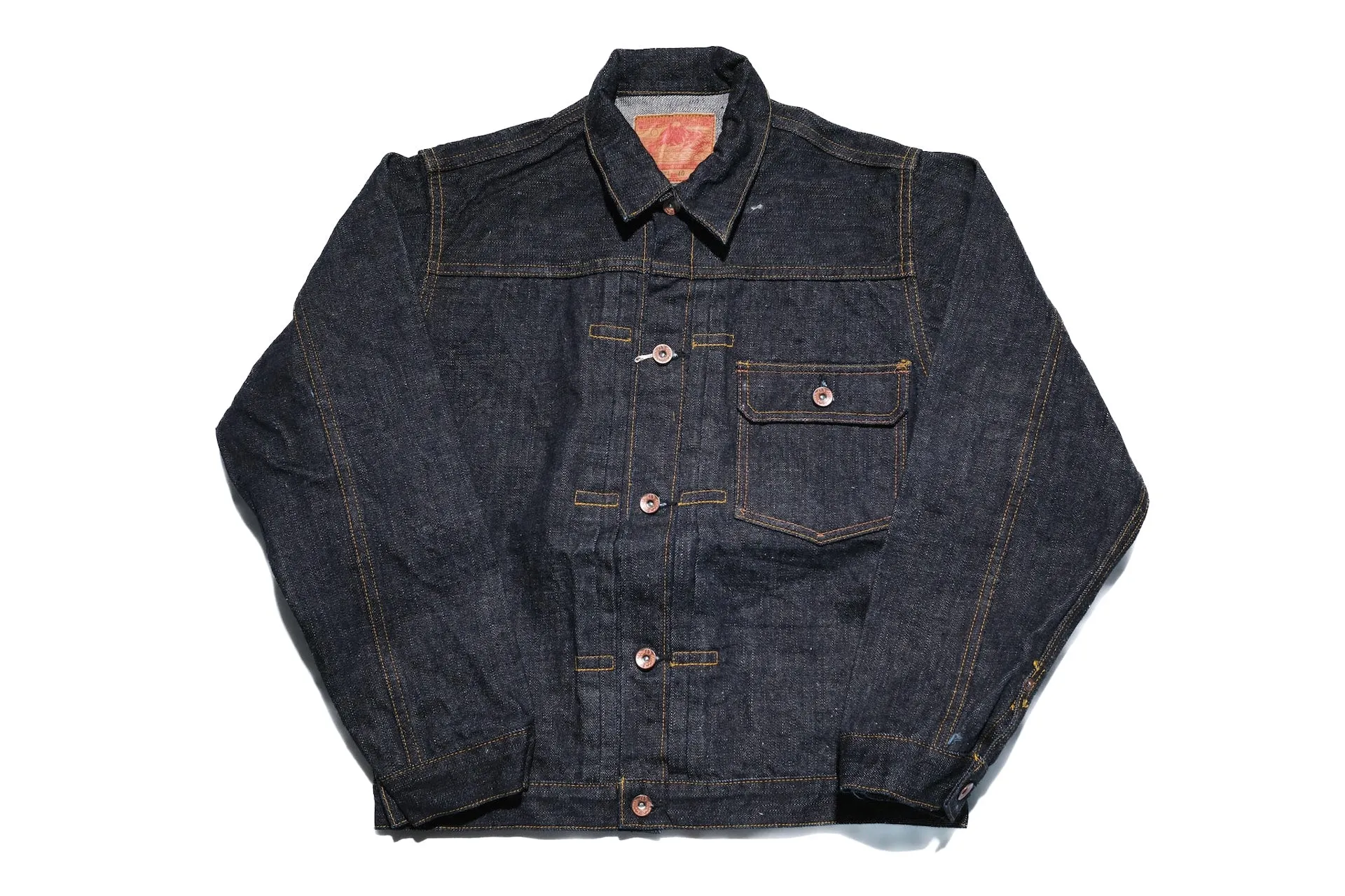 Samurai 17oz Indigo Dyed "Zero " T-Back Type 1 Denim Jacket