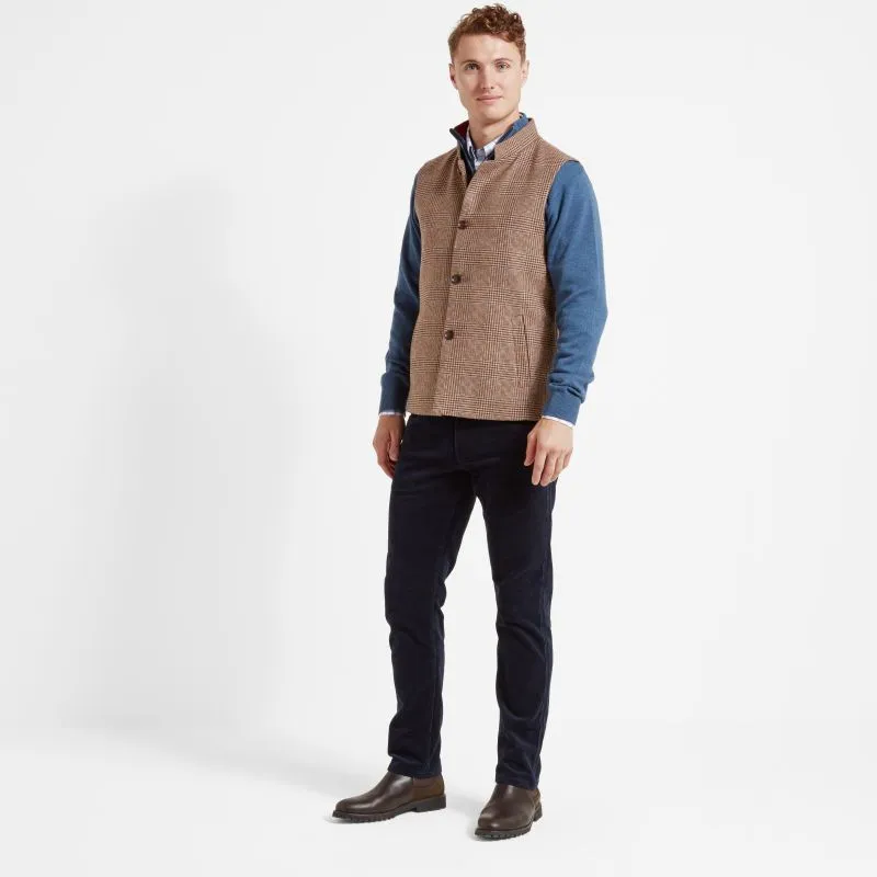 Schoffel Berwick Nehru Mens Tweed Waistcoat - Hawick Tweed