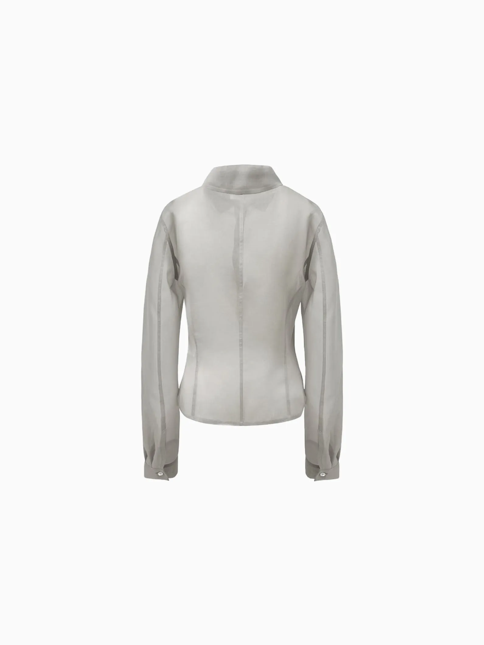 Sheer Slim Fit Shirts Grey