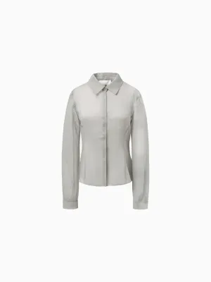 Sheer Slim Fit Shirts Grey