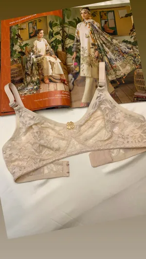 Skin Color Beautiful Cotton Net Daily Wear Bra