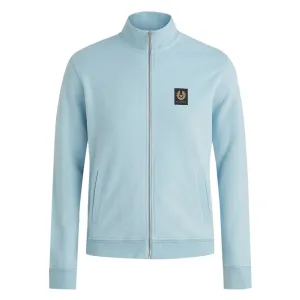 Skyline Blue Cotton Fleece Zip Sweater