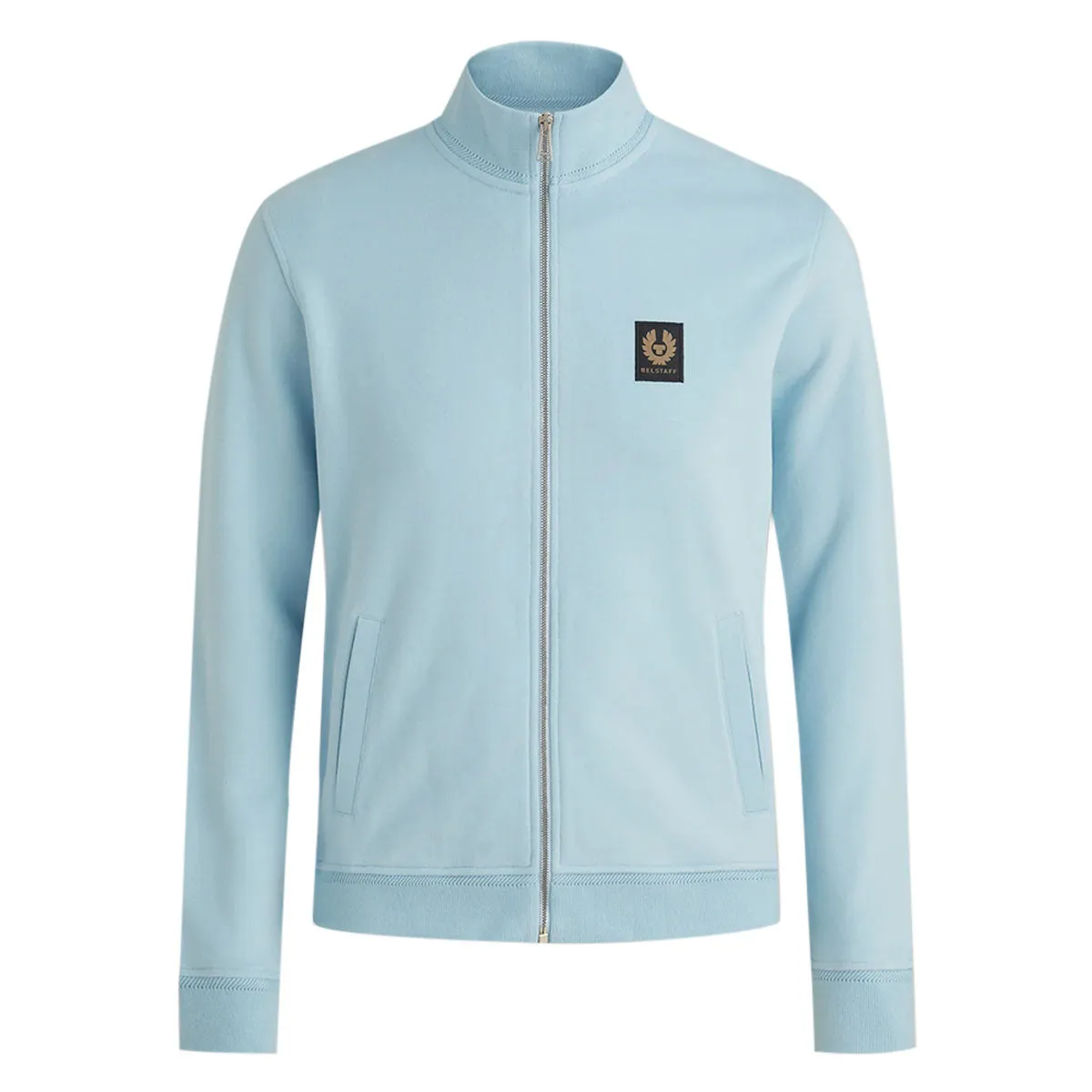 Skyline Blue Cotton Fleece Zip Sweater