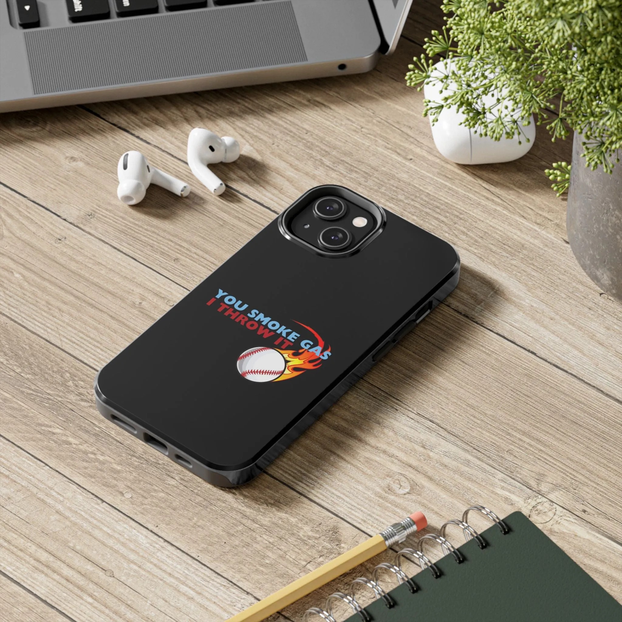 SMOKE GAS, THROW IT - Tough Phone Cases (Black)