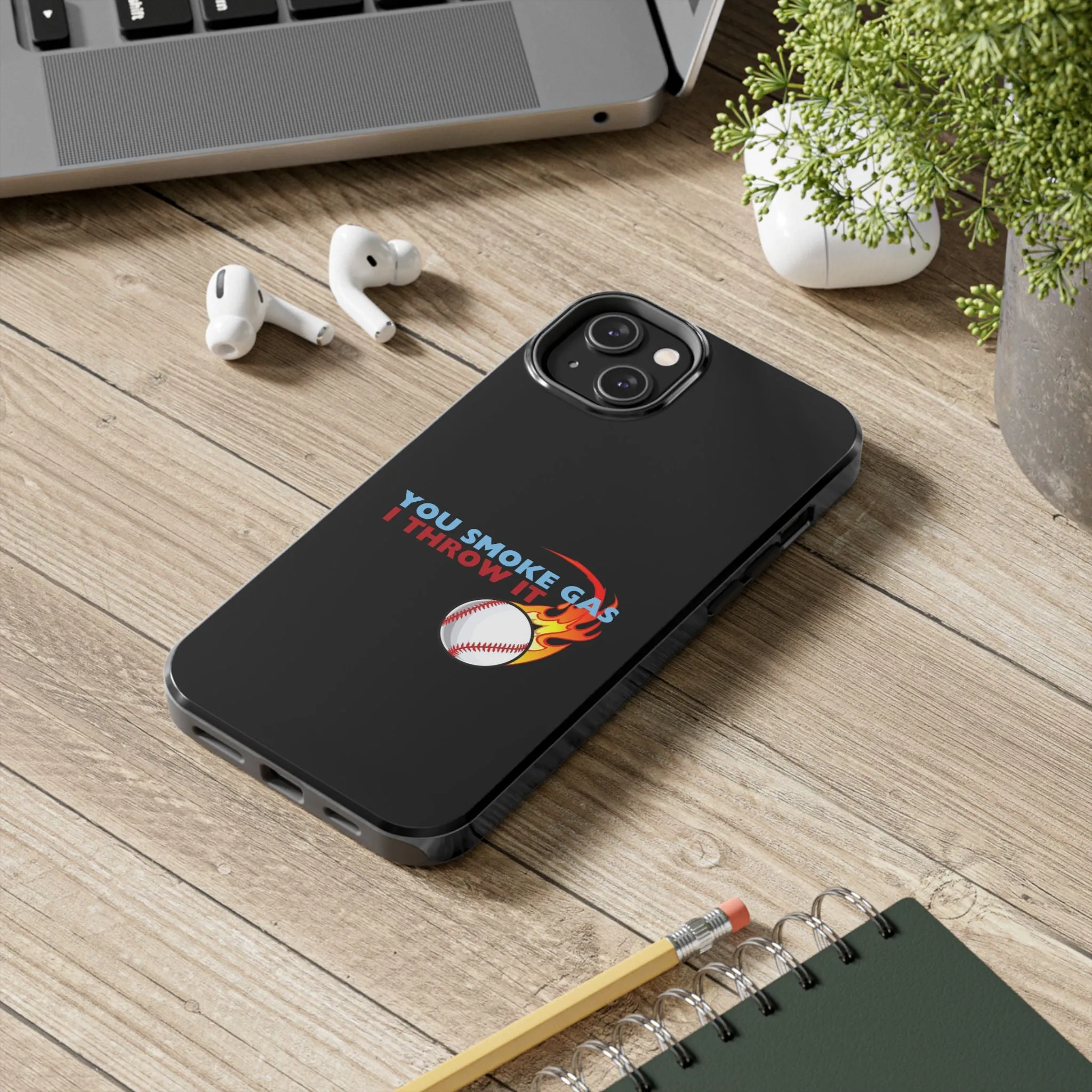 SMOKE GAS, THROW IT - Tough Phone Cases (Black)