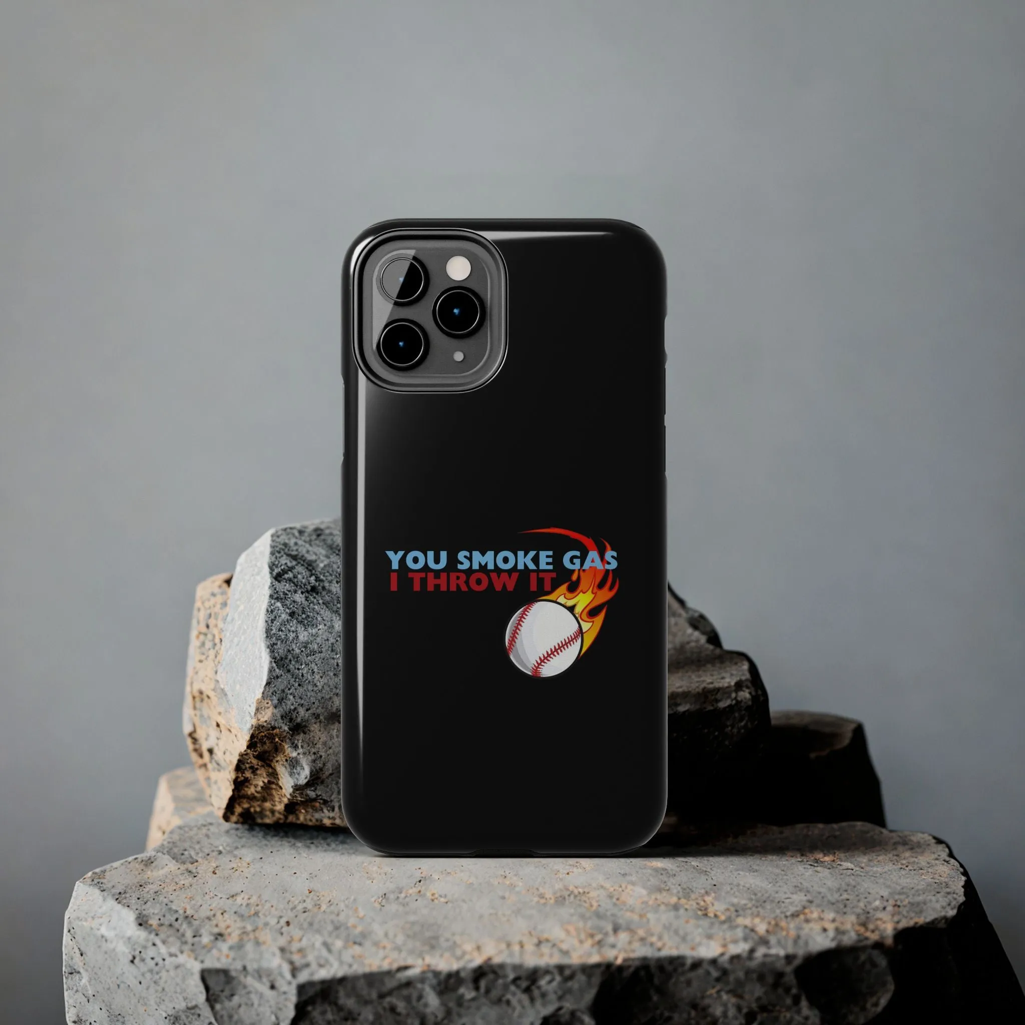 SMOKE GAS, THROW IT - Tough Phone Cases (Black)
