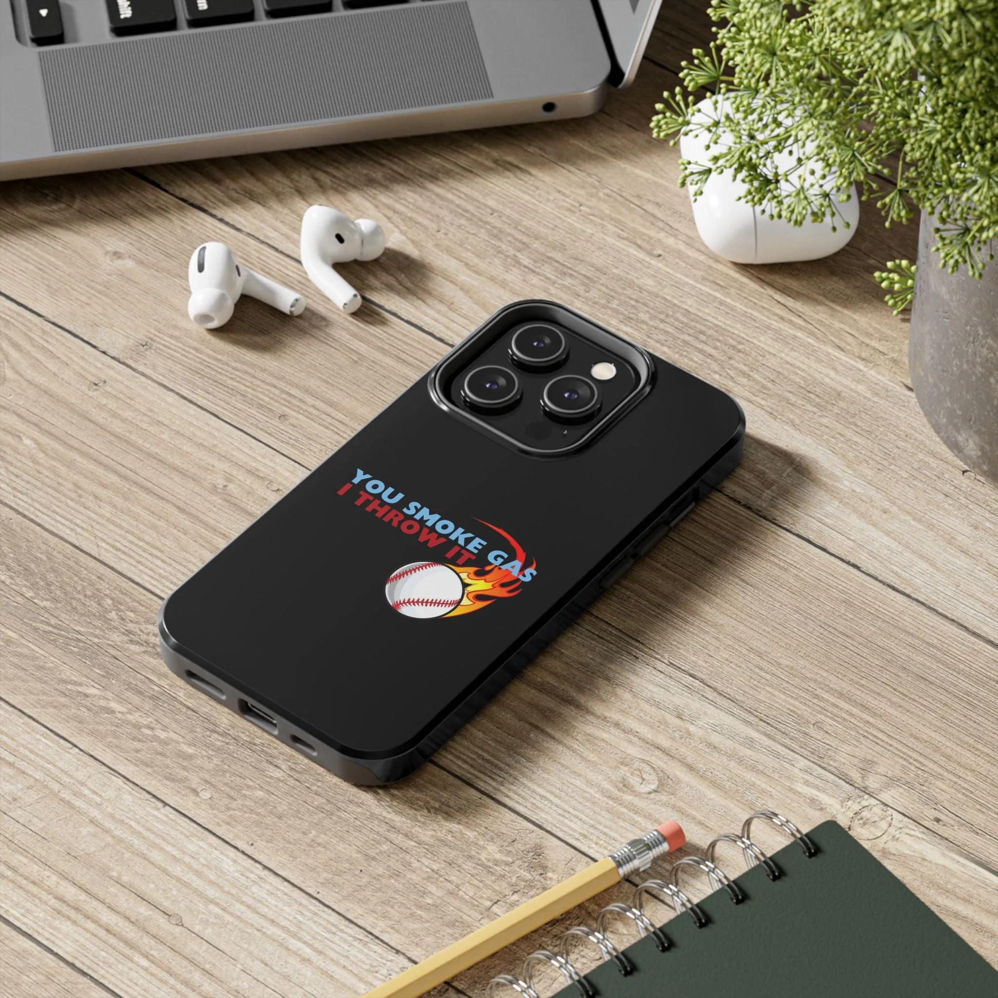 SMOKE GAS, THROW IT - Tough Phone Cases (Black)