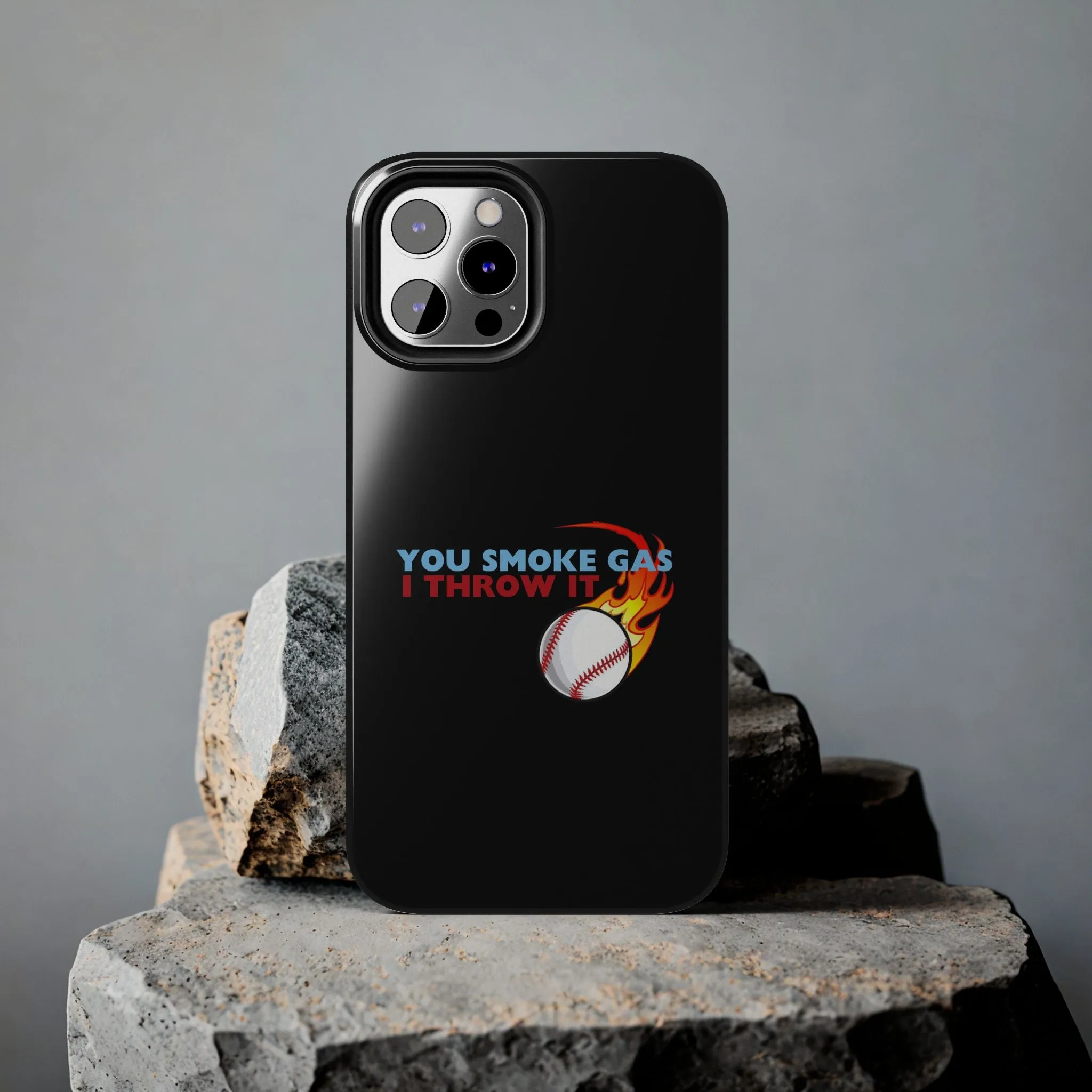 SMOKE GAS, THROW IT - Tough Phone Cases (Black)
