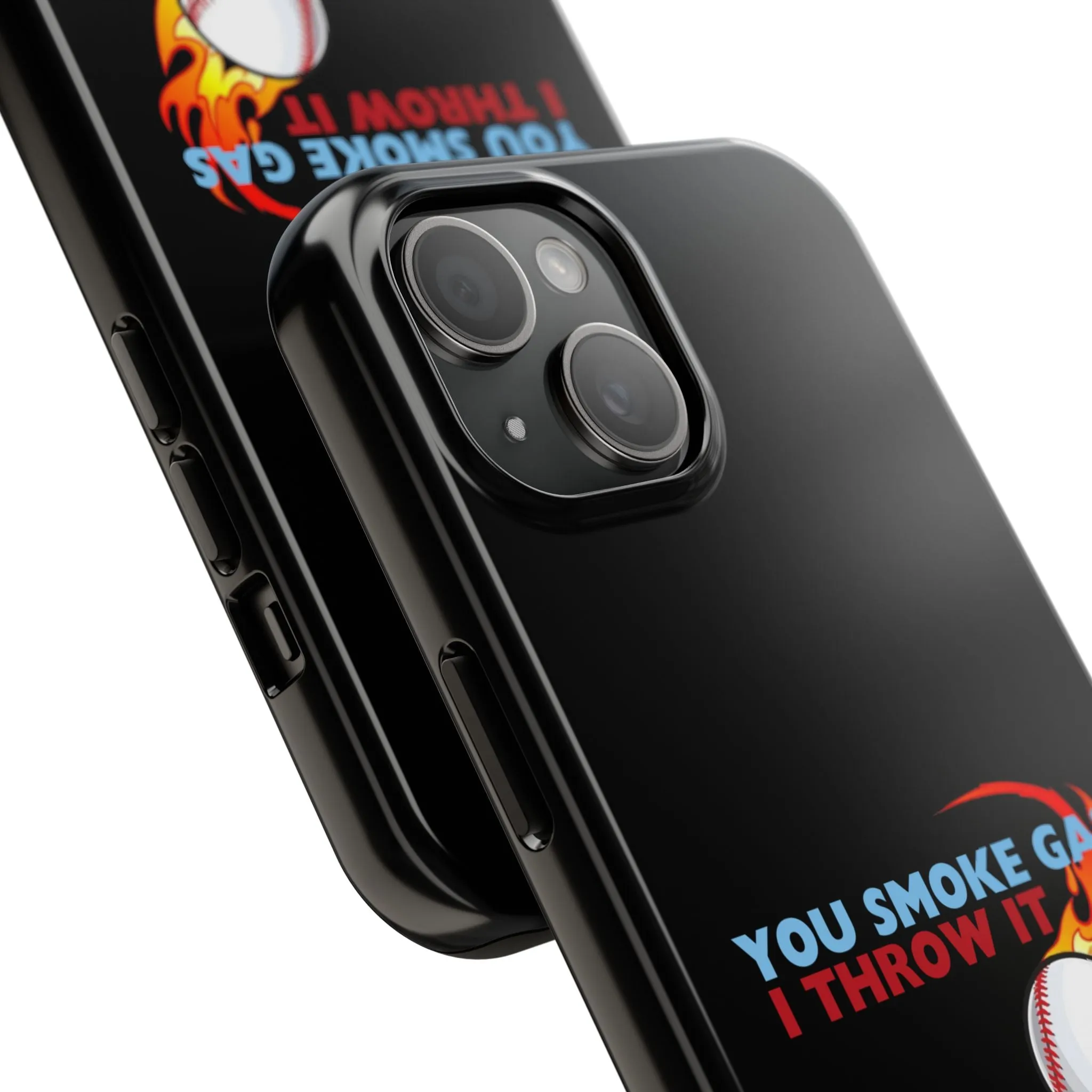 SMOKE GAS, THROW IT - Tough Phone Cases (Black)