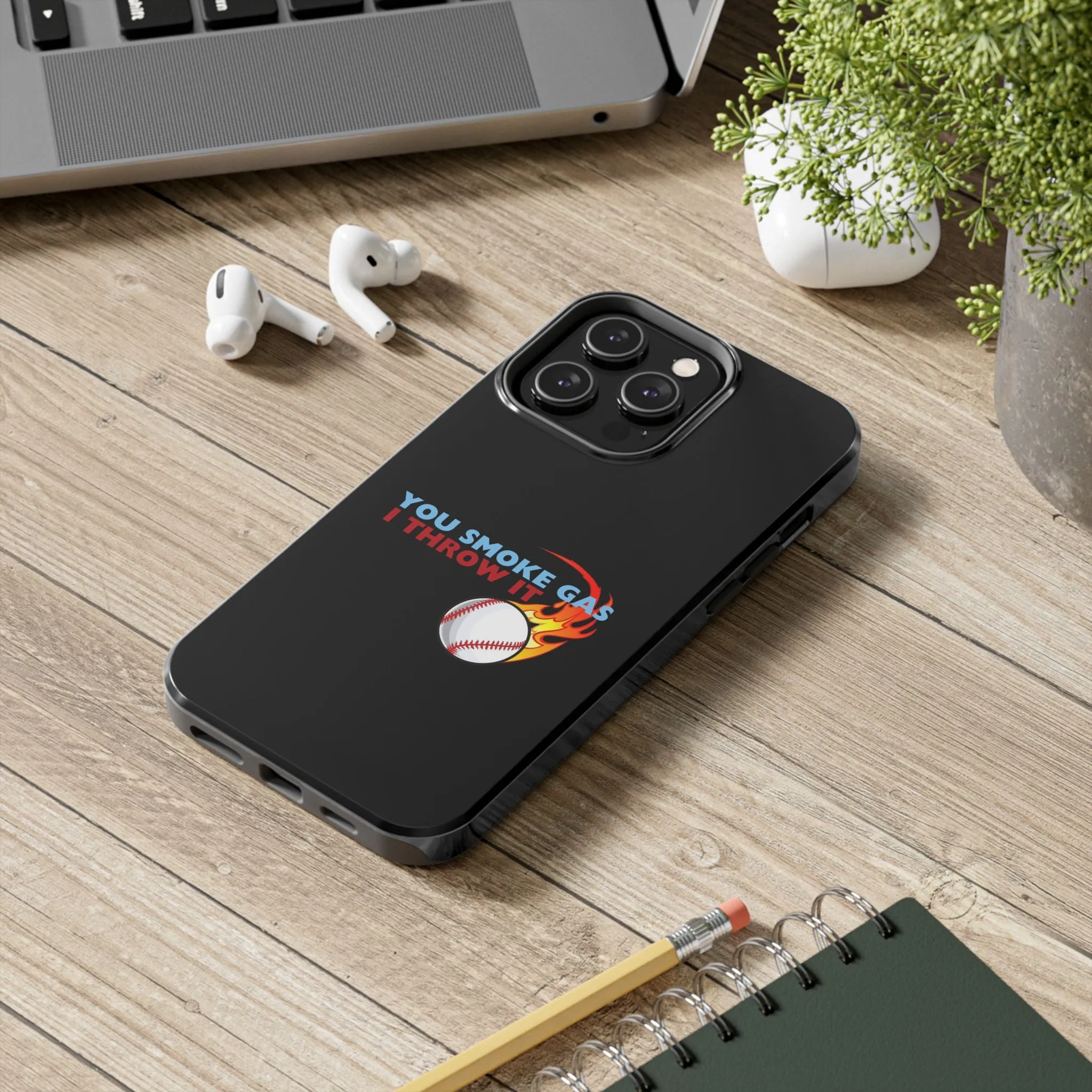 SMOKE GAS, THROW IT - Tough Phone Cases (Black)