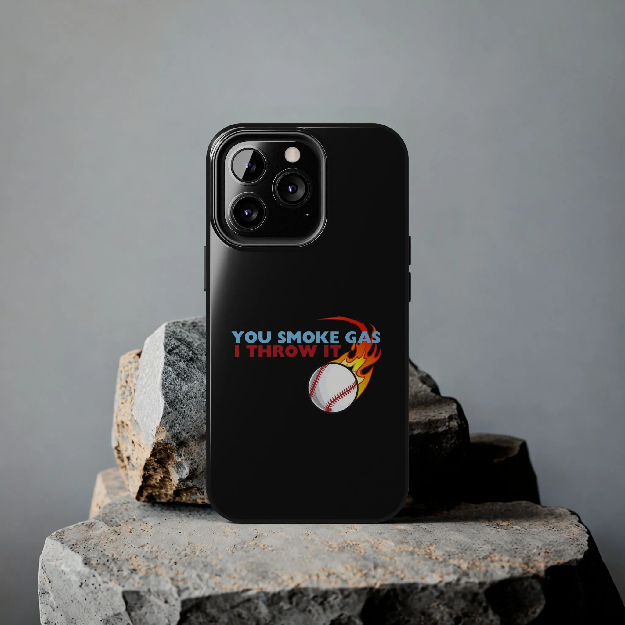 SMOKE GAS, THROW IT - Tough Phone Cases (Black)