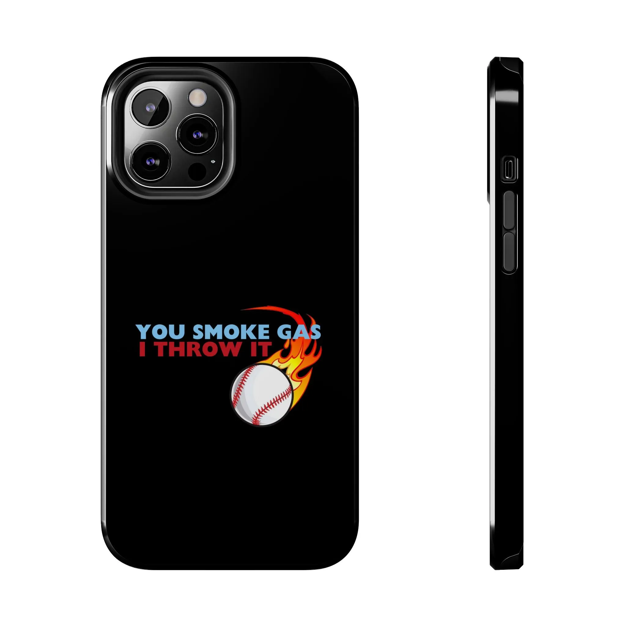 SMOKE GAS, THROW IT - Tough Phone Cases (Black)