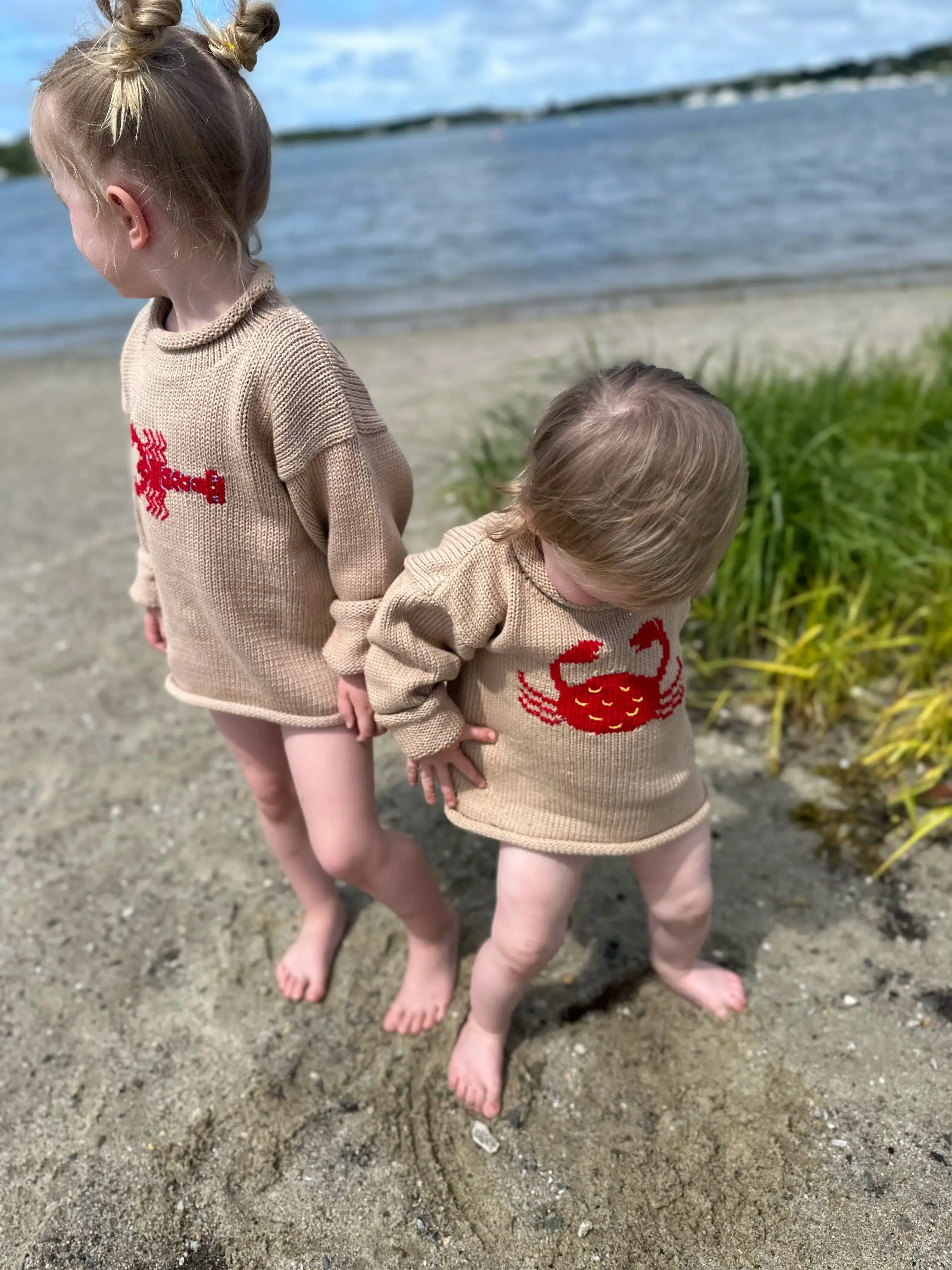 Tan Crab Roll Neck Sweater