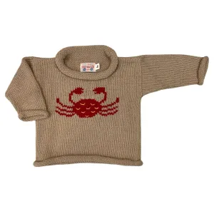 Tan Crab Roll Neck Sweater