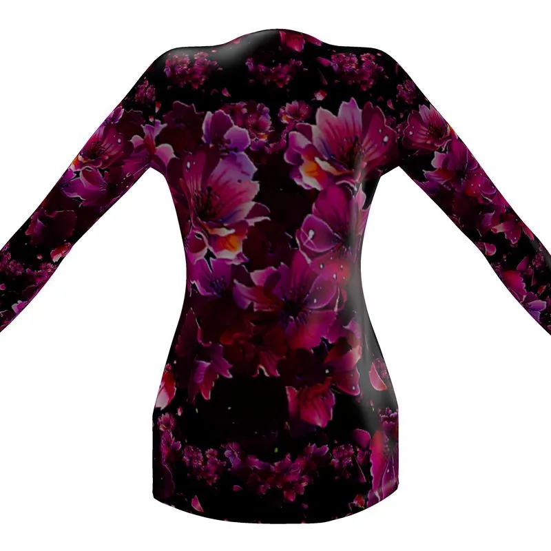 TRP Floral Print 02 Ladies Designer Drop Pocket Cardigan
