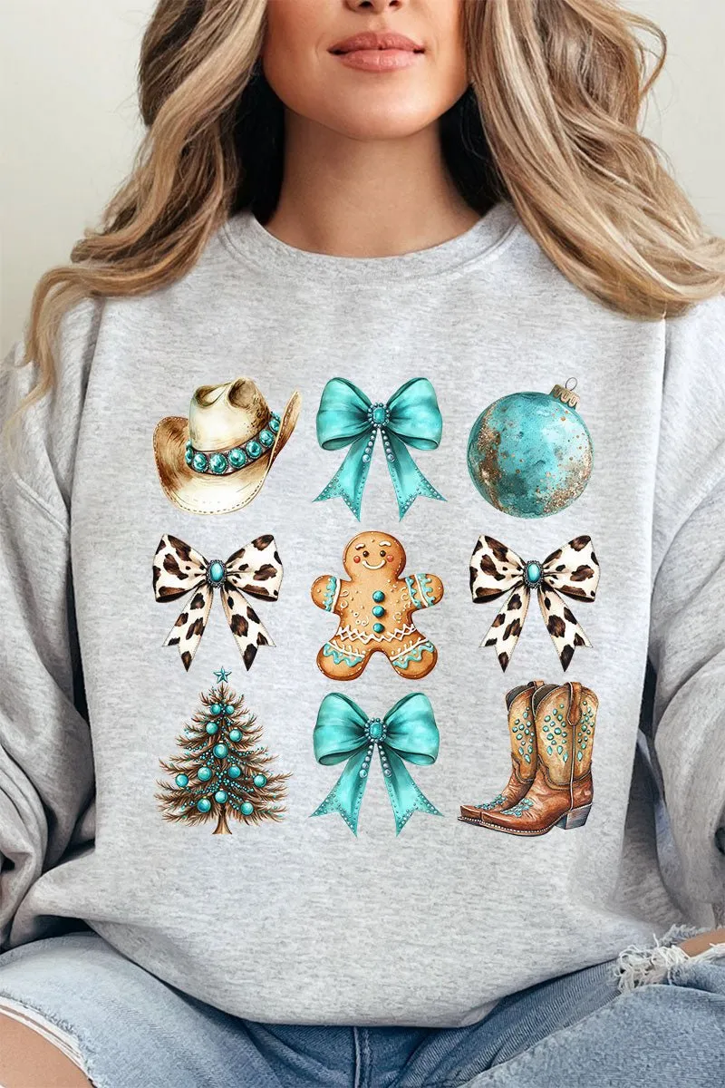 Turquoise Country Christmas Unisex NuBlend Crew Sweatshirt
