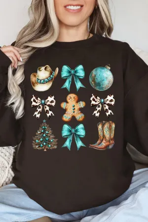 Turquoise Country Christmas Unisex NuBlend Crew Sweatshirt