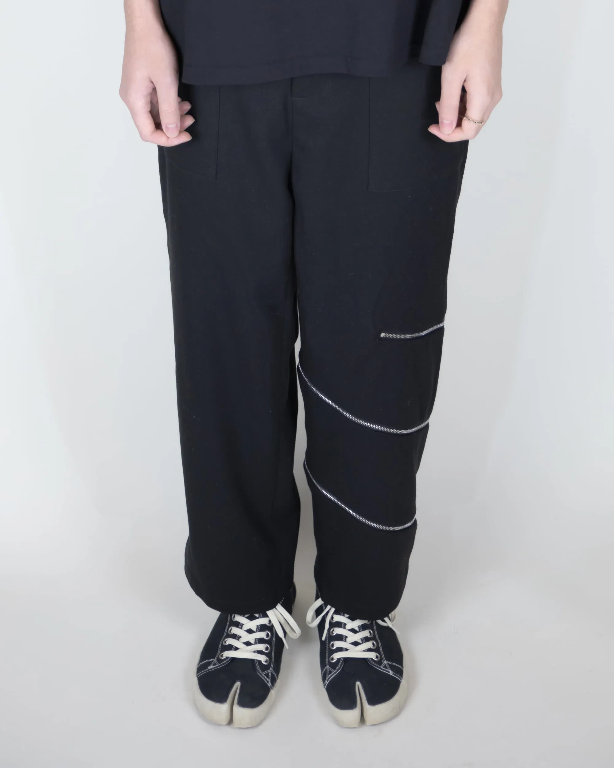 Unnecessary Zipper High Waisted Cropped Trousers