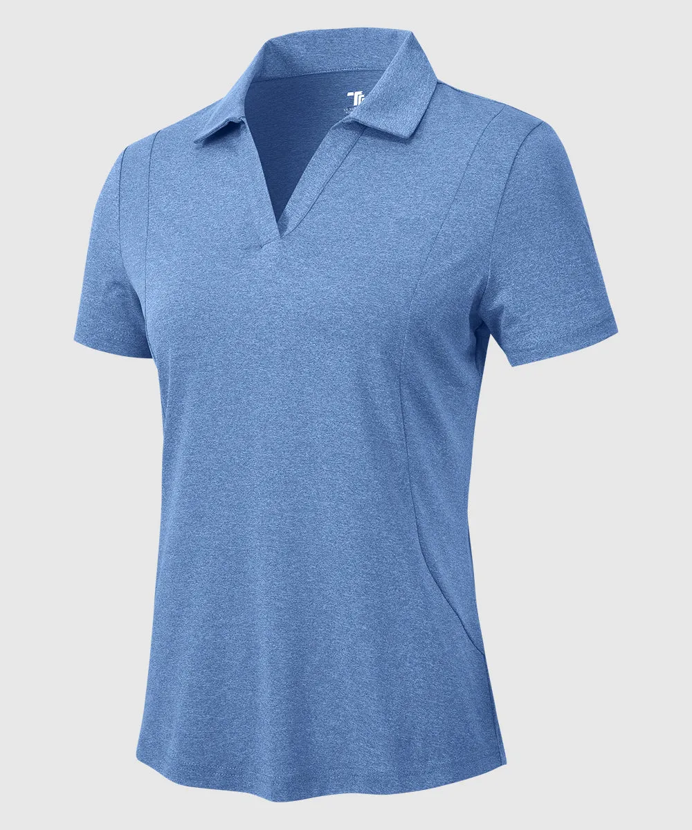 Women's High Elastic V-neck Short Sleeves