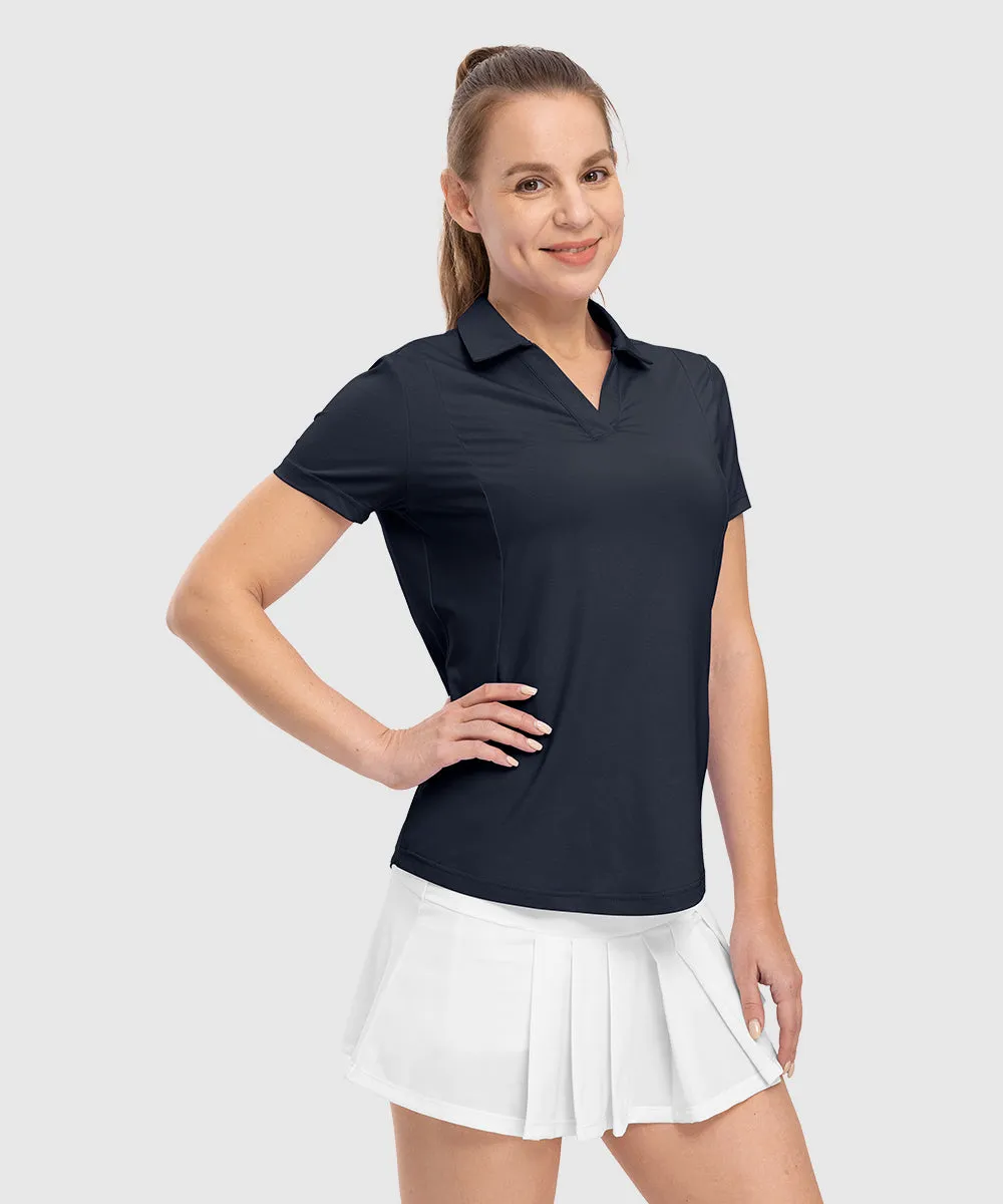 Women's High Elastic V-neck Short Sleeves
