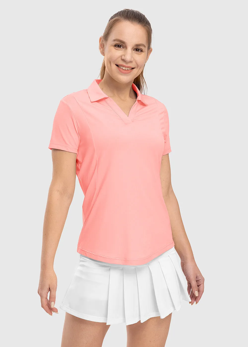 Women's High Elastic V-neck Short Sleeves