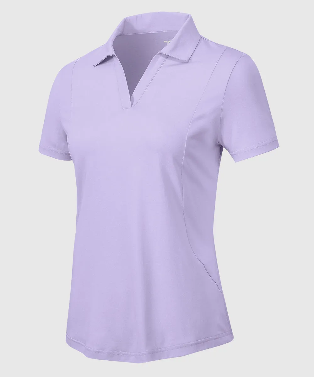 Women's High Elastic V-neck Short Sleeves