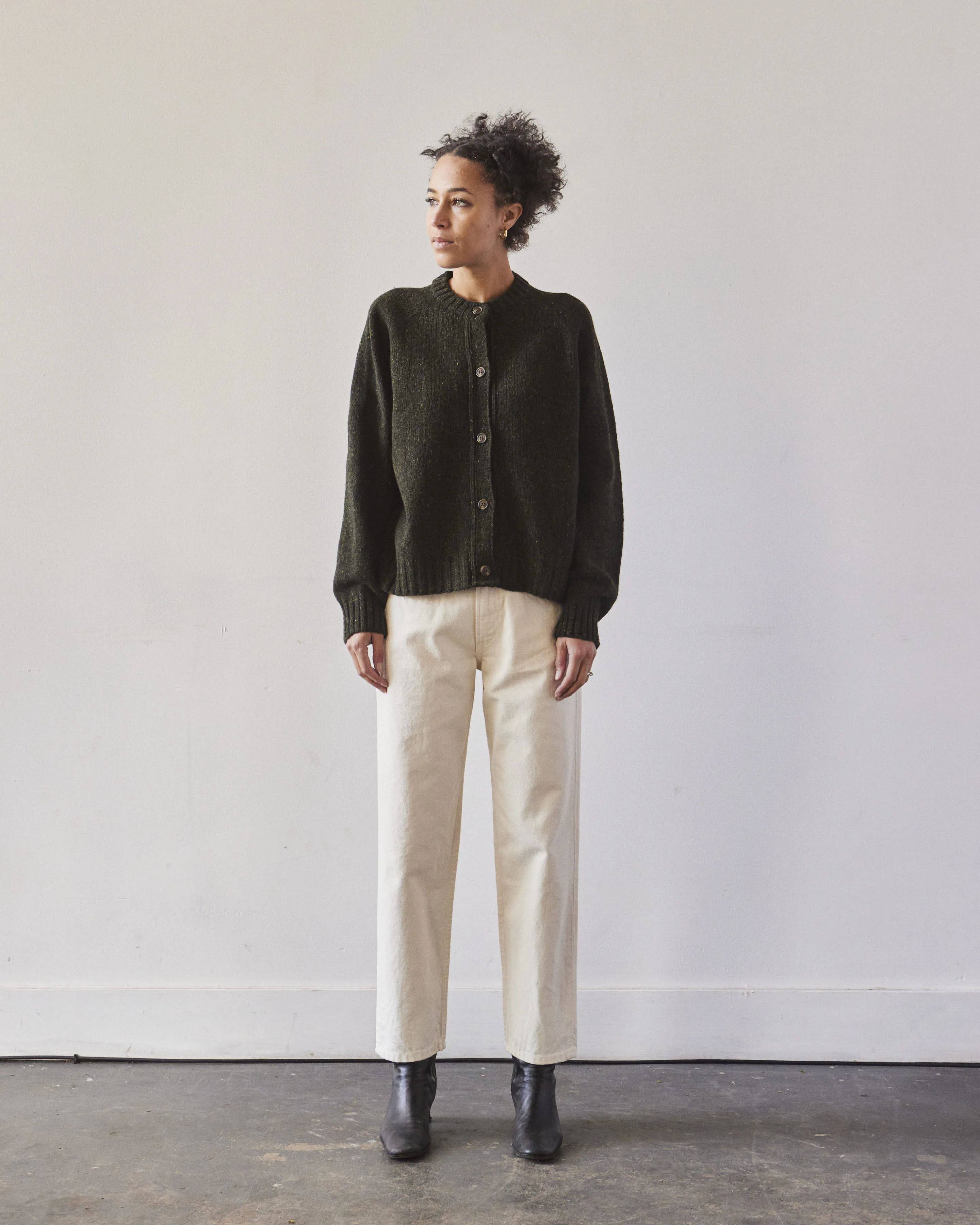 YMC Atomic Cardigan, Dark Green Marl