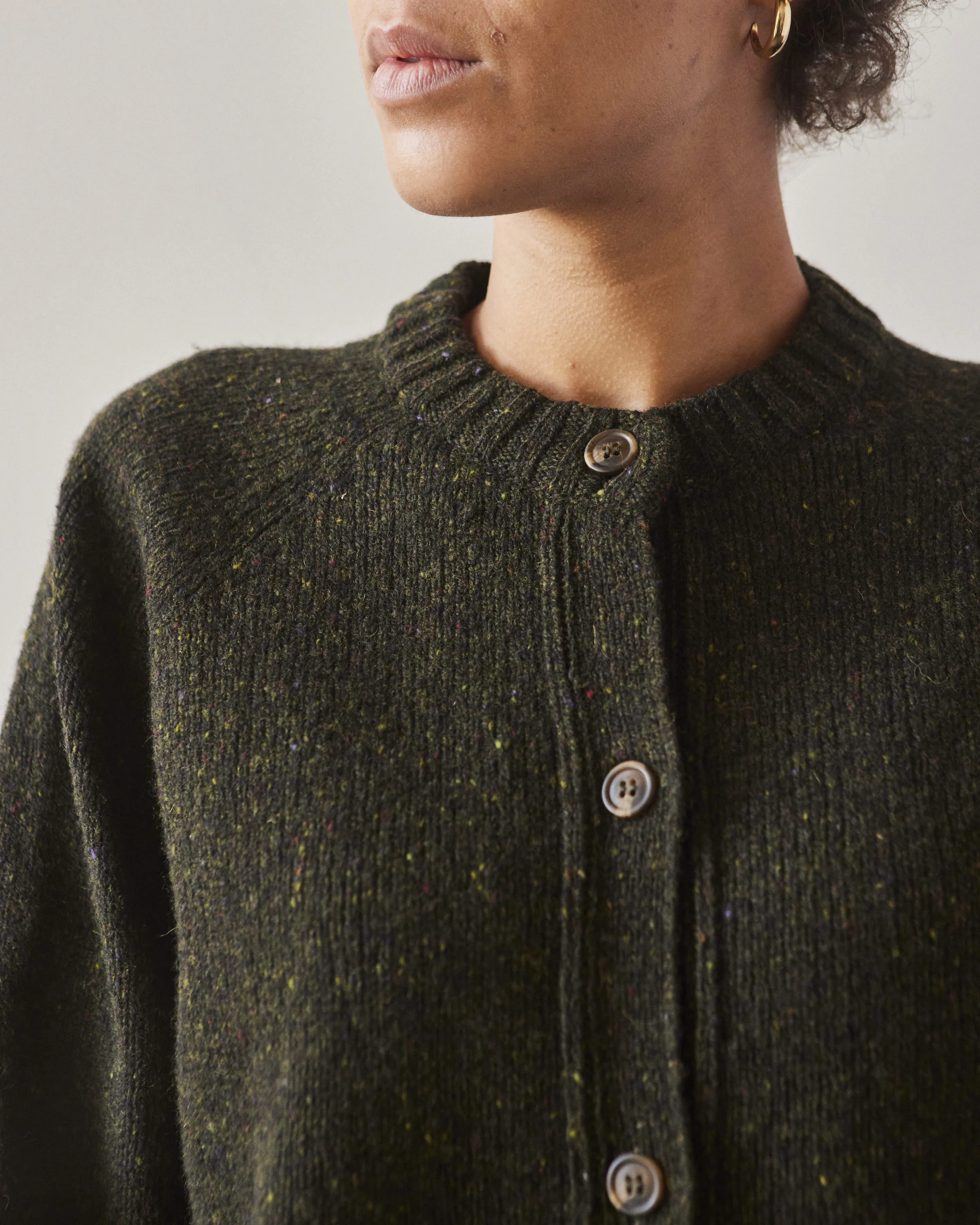 YMC Atomic Cardigan, Dark Green Marl