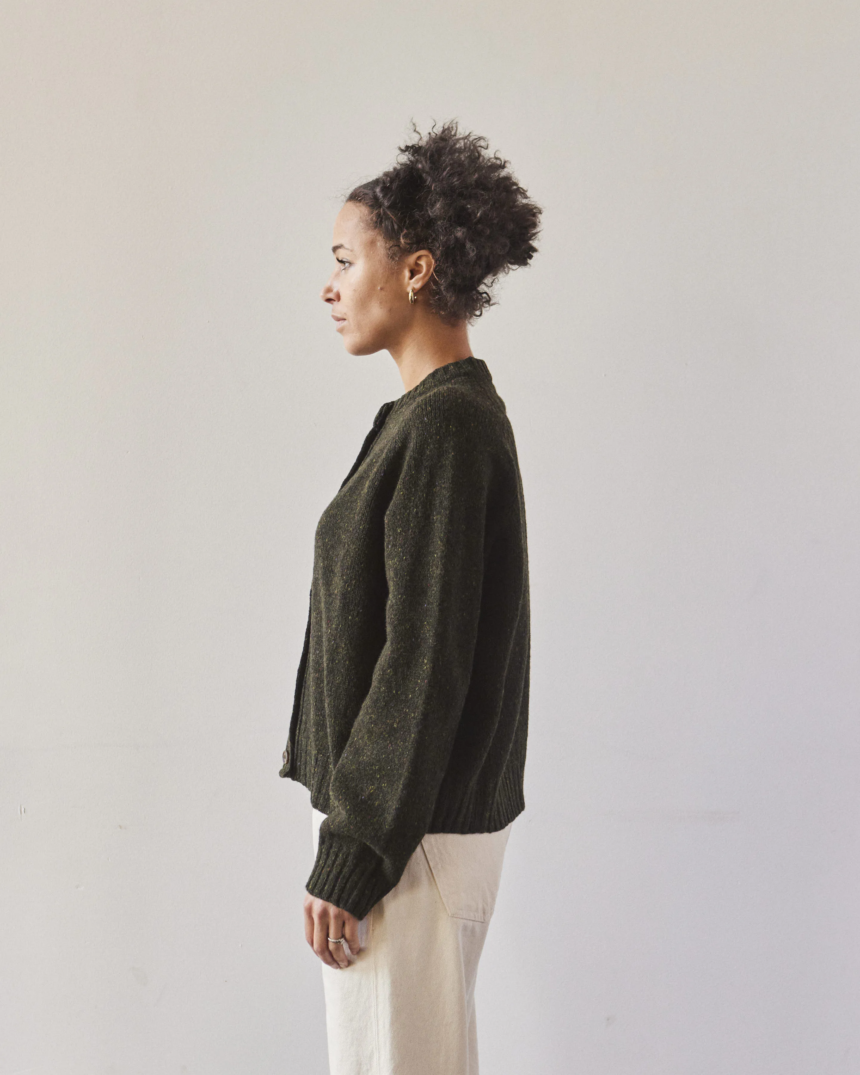 YMC Atomic Cardigan, Dark Green Marl