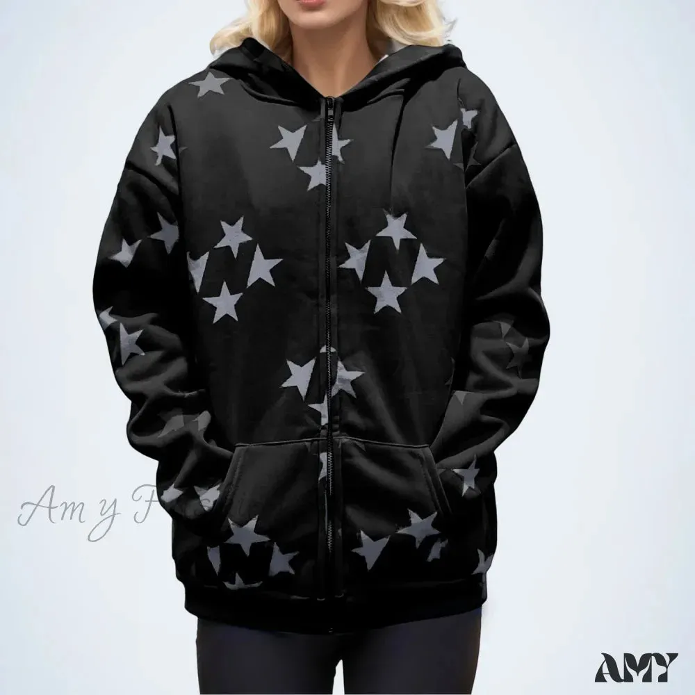 Zip Up Y2K Harajuku Streetwear Hip Hop Grunge Oversized Hoodie